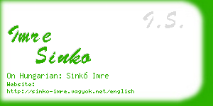 imre sinko business card